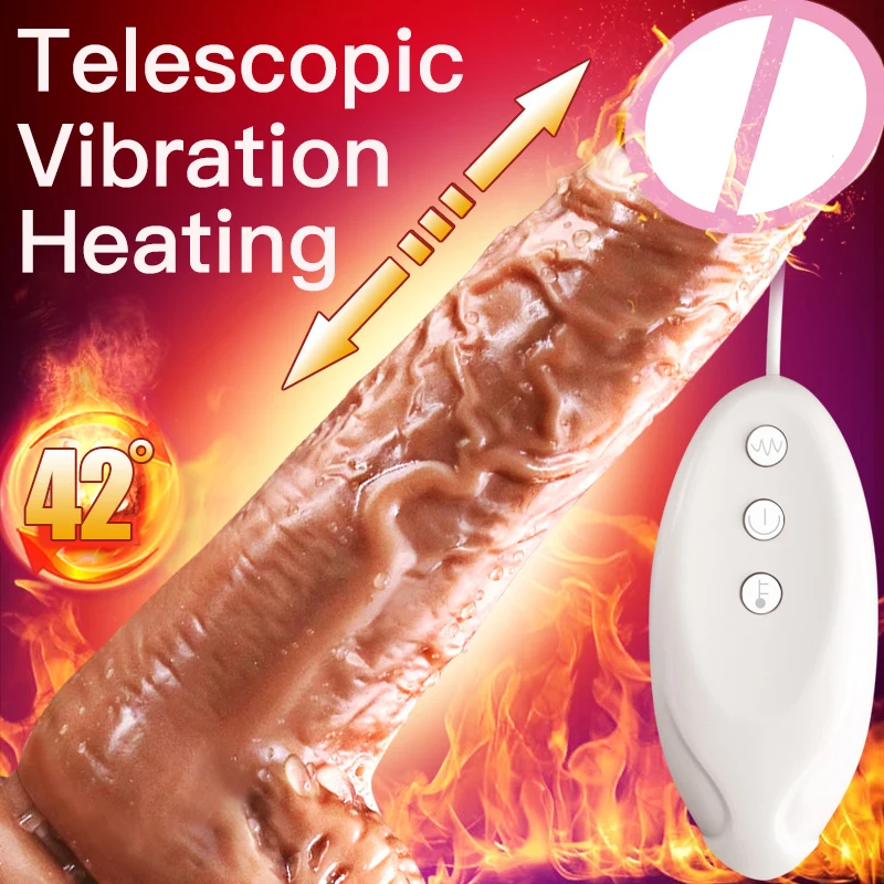 Zdjęcie produktu z kategorii wibratorów realistycznych - New Automatic Telescopic Heating Dildo