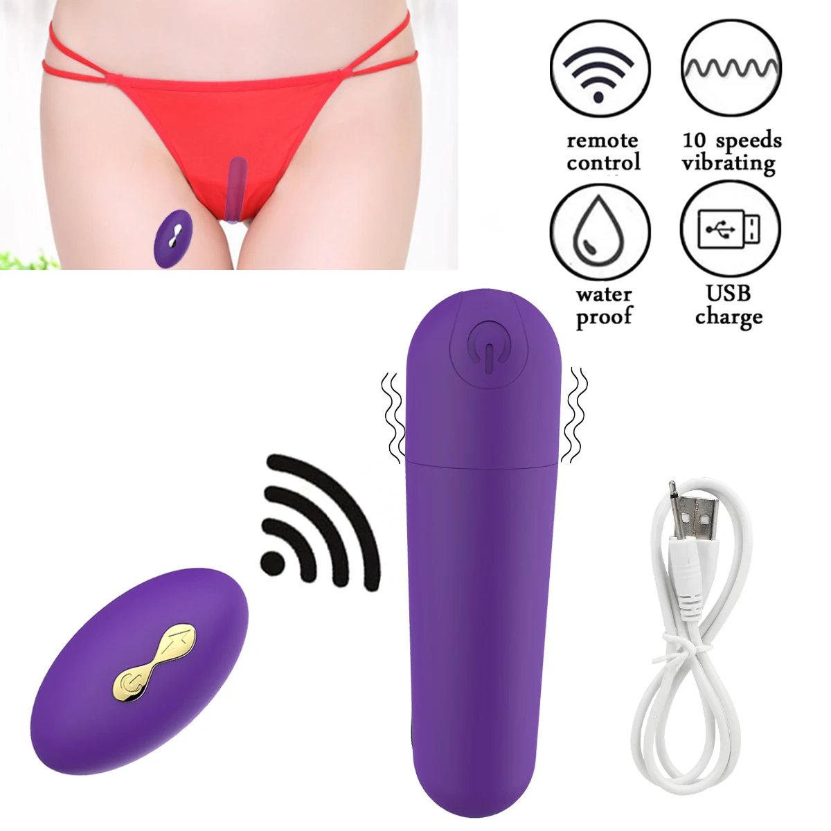 Zdjęcie produktu z kategorii wibratorów do majtek - Sex Shop Vibrating Panties Wireless