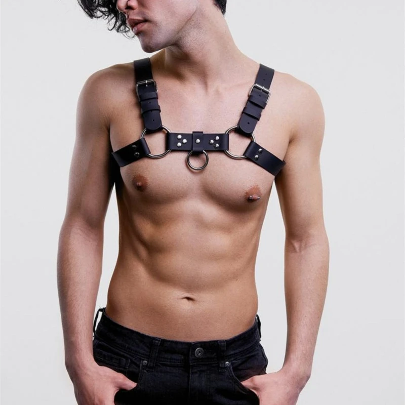 Zdjęcie produktu z kategorii odzieży erotycznej dla mężczyzn - Male PU Leather Harness Gay