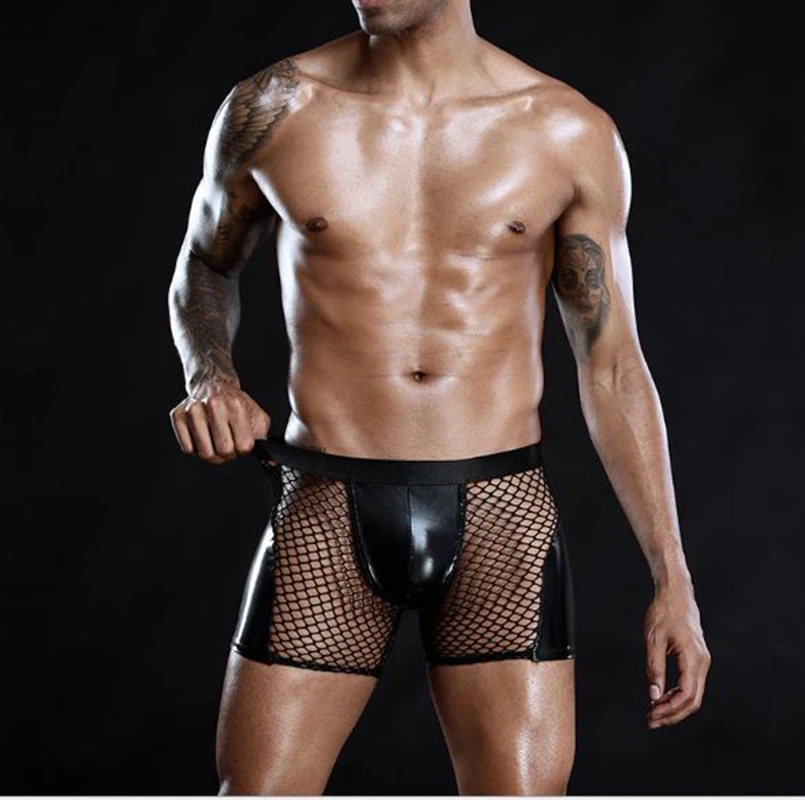 Zdjęcie produktu z kategorii zabawek erotycznych dla gejów - Mens Patent leather Sexy Black