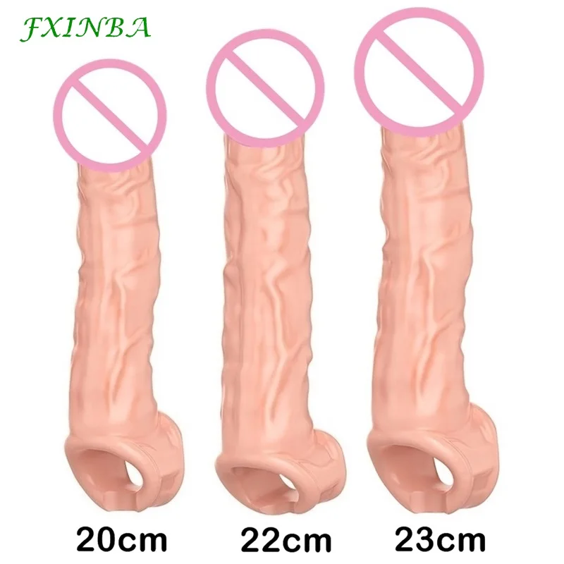 Zdjęcie produktu z kategorii nakładek na penisa - FXINBA Large Penis Extender Sleeve