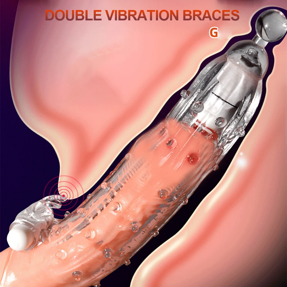 Zdjęcie produktu z kategorii nakładek na penisa - Male Vibrating Penis Ring Sleeve