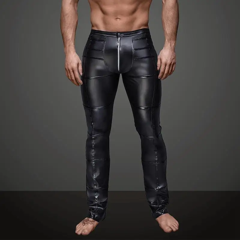 Zdjęcie produktu z kategorii odzieży erotycznej dla mężczyzn - Sexy Men Faux Leather Open