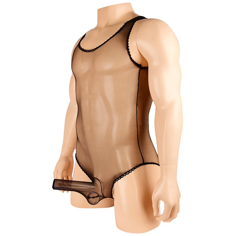 Zdjęcie produktu z kategorii bielizna erotyczna - Sexy Men Erotic Sheer Bodysuit