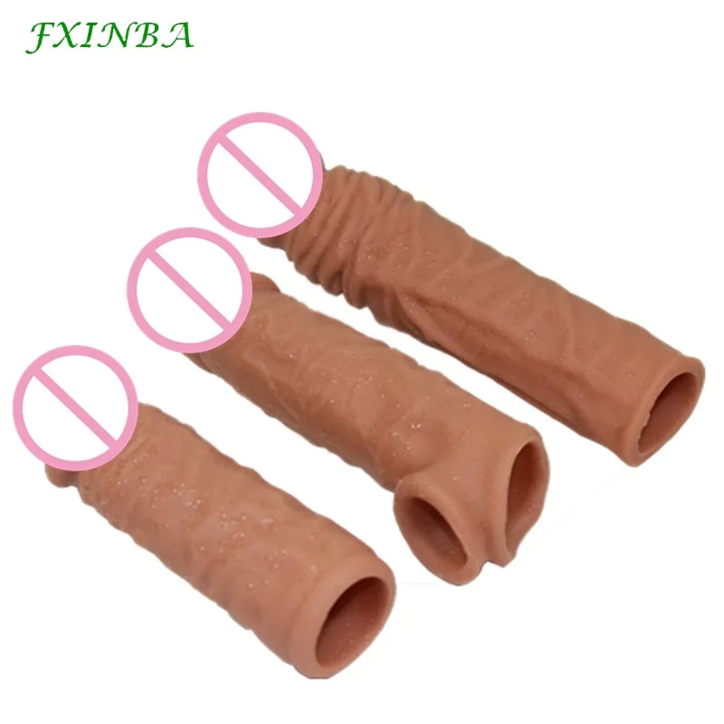 Zdjęcie produktu z kategorii nakładek na penisa - FXINBA 14/16/18/20cm Realistic Penis Sleeve