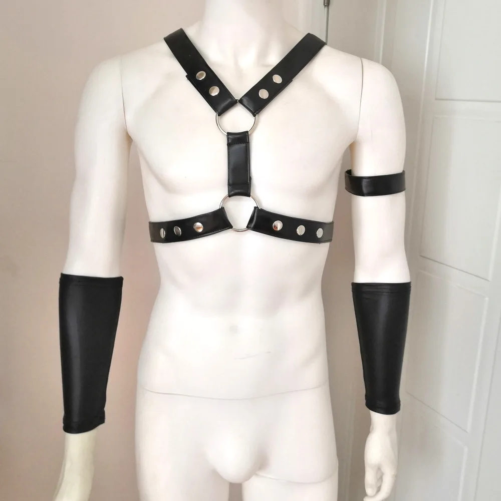 Zdjęcie produktu z kategorii odzieży erotycznej dla mężczyzn - A set Leather Chest Harness