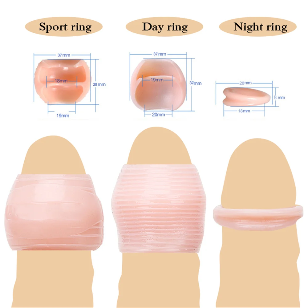 Zdjęcie produktu z kategorii pierścienie erekcyjne - 3PCS Multifunction Foreskin Correction Penis