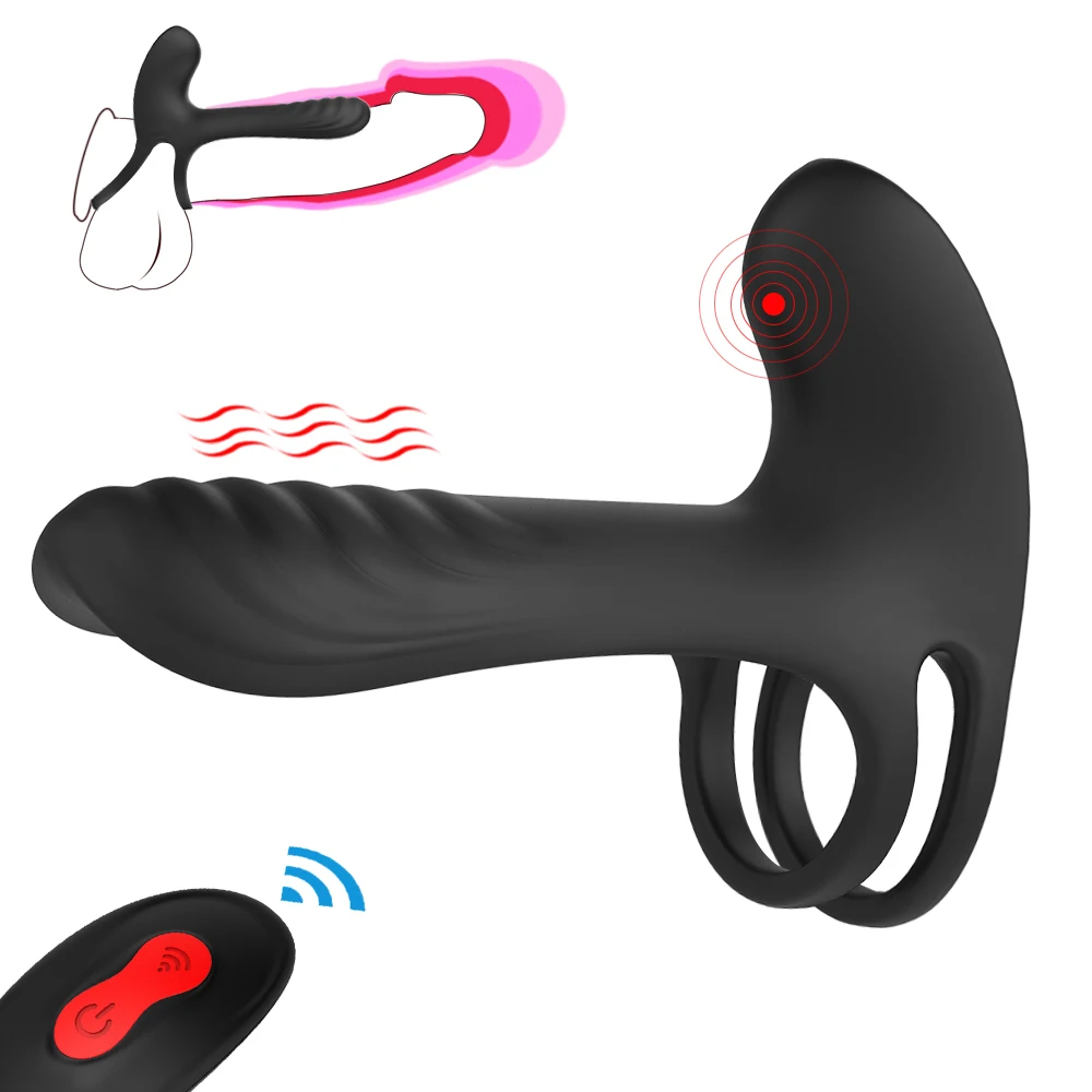 Zdjęcie produktu z kategorii wibratorów łechtaczkowych - Vibrating Cock Ring Dual Penis