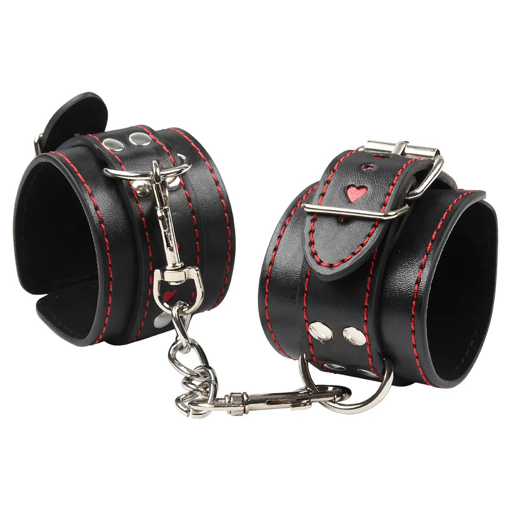 Zdjęcie produktu z kategorii gadżetów BDSM - Sex HandCuffs Black PU Leather