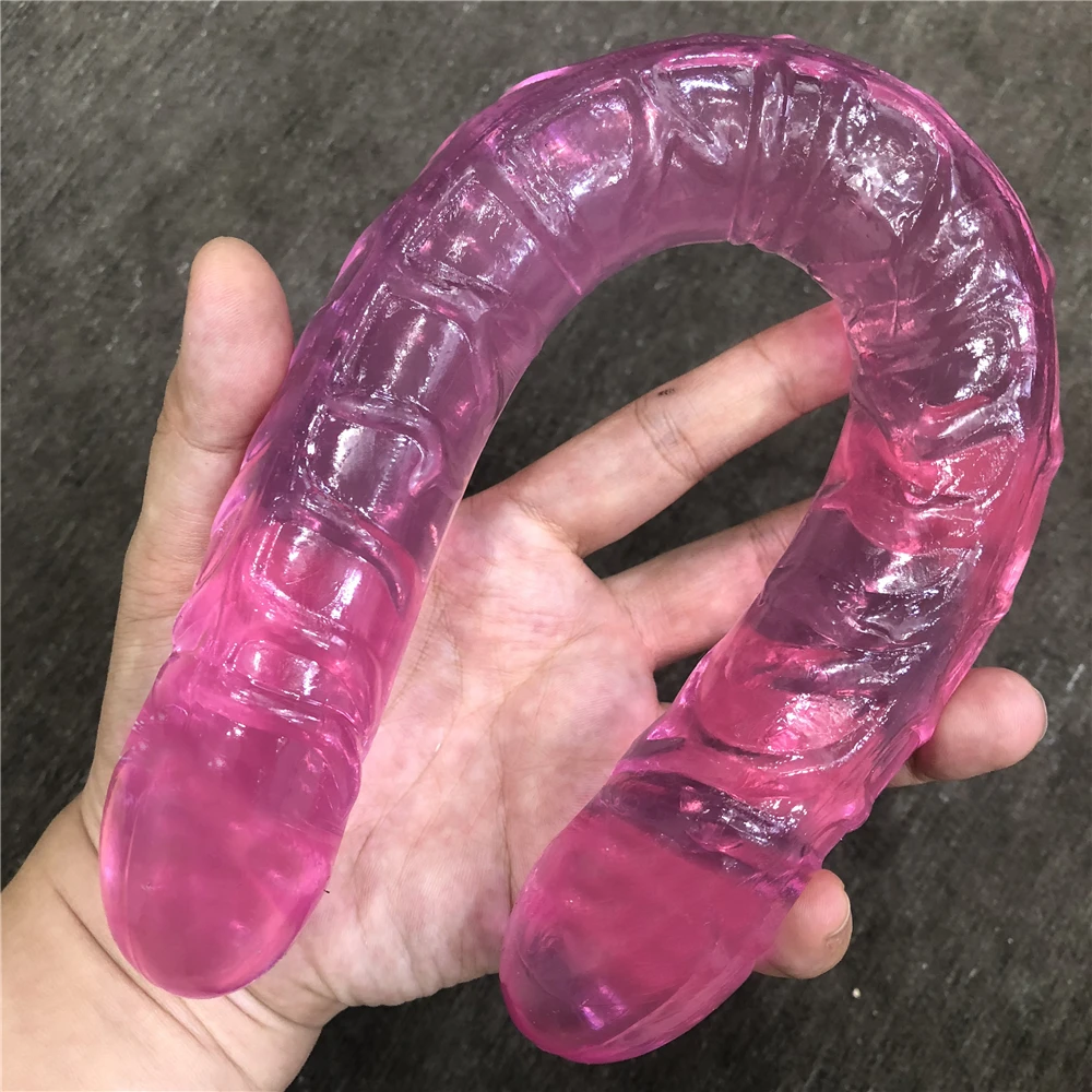 Zdjęcie produktu z kategorii wibratorów realistycznych - pink purple flesh Double Dildo