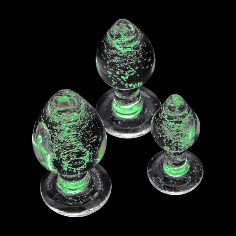Zdjęcie produktu z kategorii korków analnych - 28-40mm Luminous Butt Plug Glass