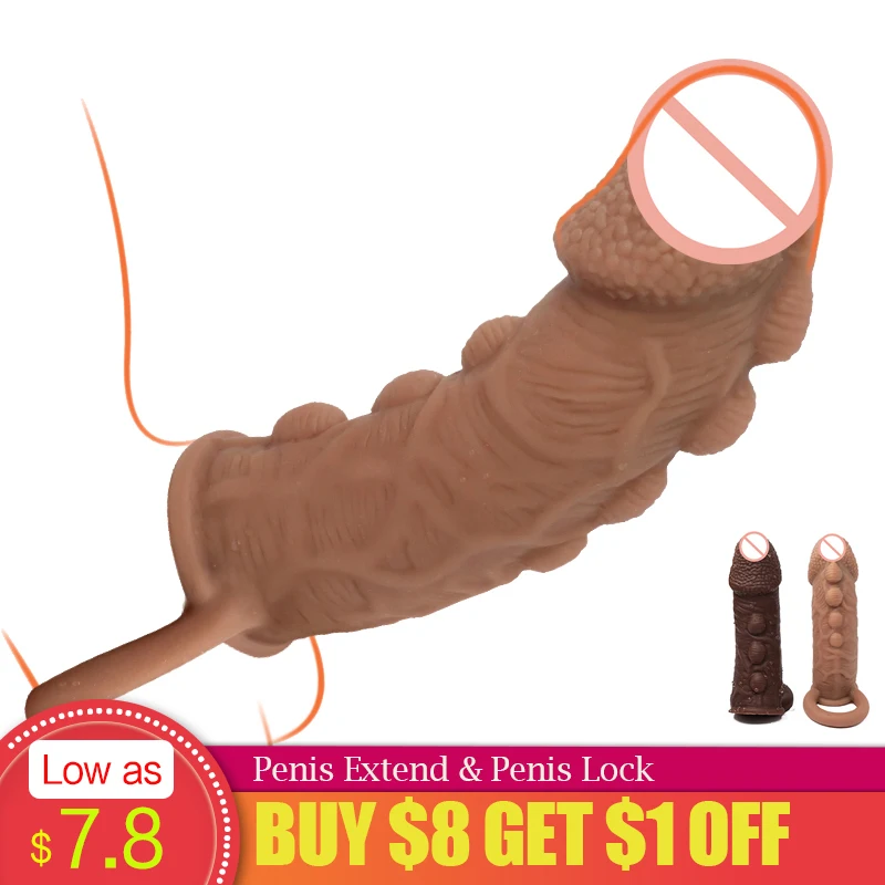 Zdjęcie produktu z kategorii nakładek na penisa - Thick Condoms For Men Dildo