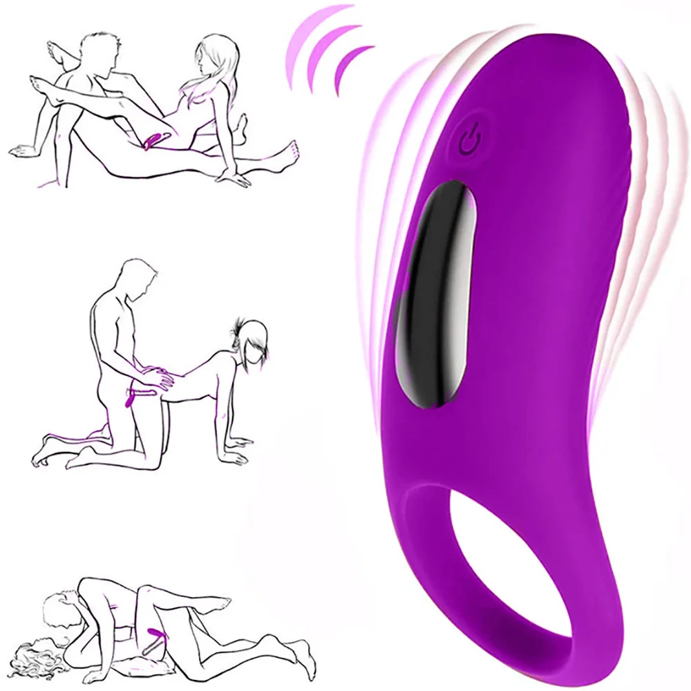 Zdjęcie produktu z kategorii wibratorów dla par - Vibrating Penis Ring Men Cockring