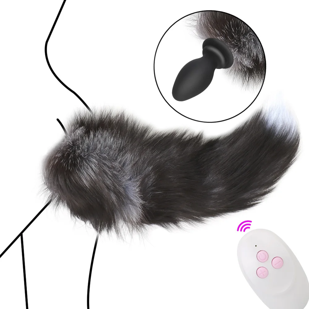 Zdjęcie produktu z kategorii wibratorów dla par - Sexy Fox Tail Fur Anal