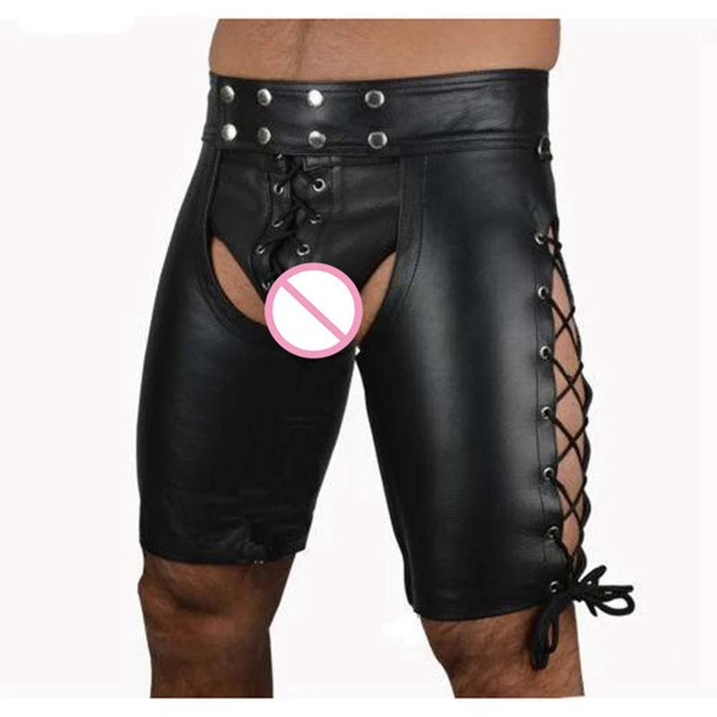 Zdjęcie produktu z kategorii odzieży erotycznej dla mężczyzn - wetlook Faux Leather Open Cortch