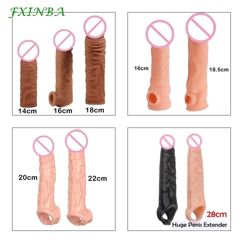 Zdjęcie produktu z kategorii nakładek na penisa - FXINBA New 14-28cm Realistic Penis