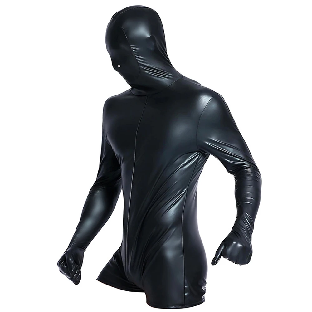 Zdjęcie produktu z kategorii odzieży erotycznej dla mężczyzn - Men PVC Leather Catsuit Sexy