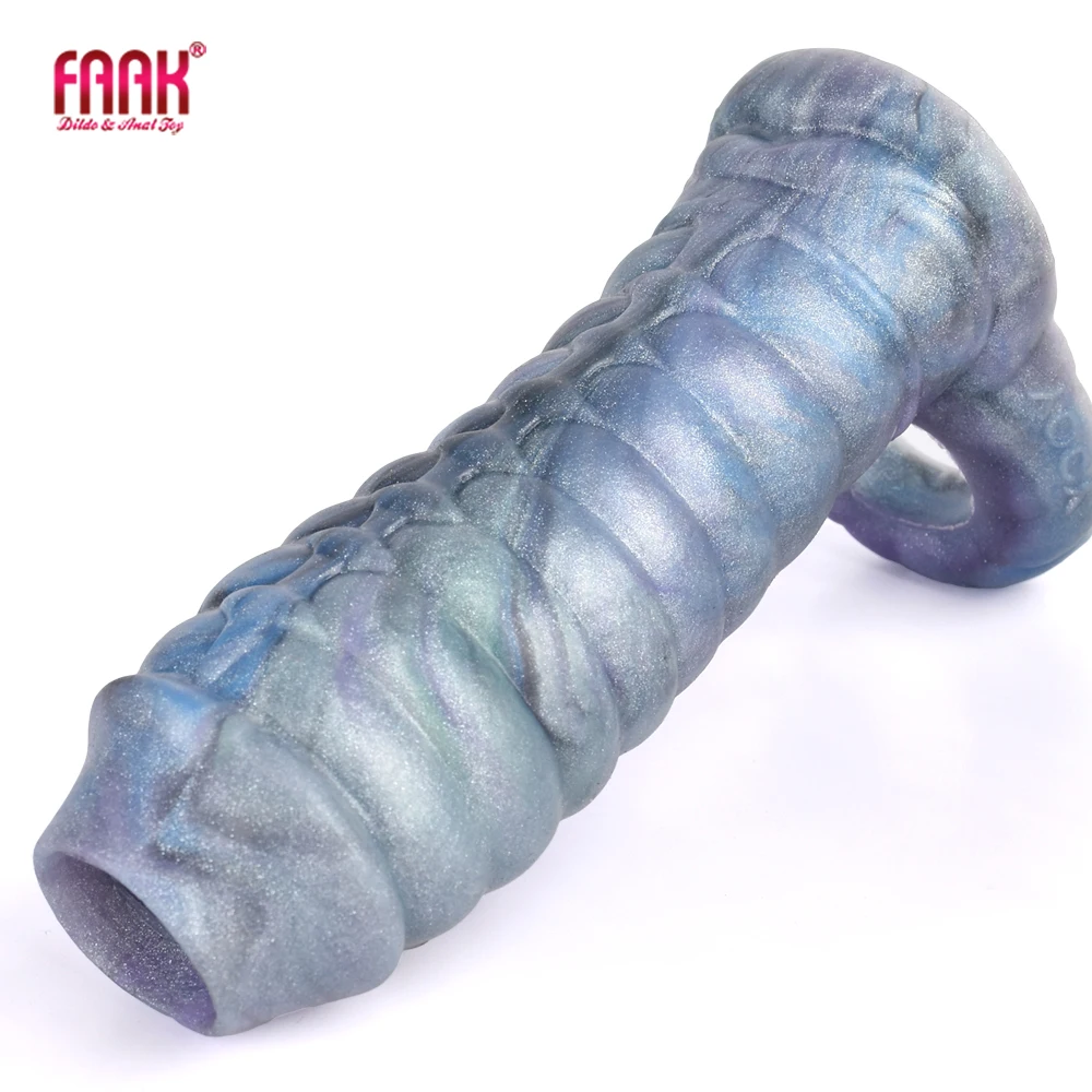 Zdjęcie produktu z kategorii nakładek na penisa - FAAK Fantasy Ribbed Dragon Penis