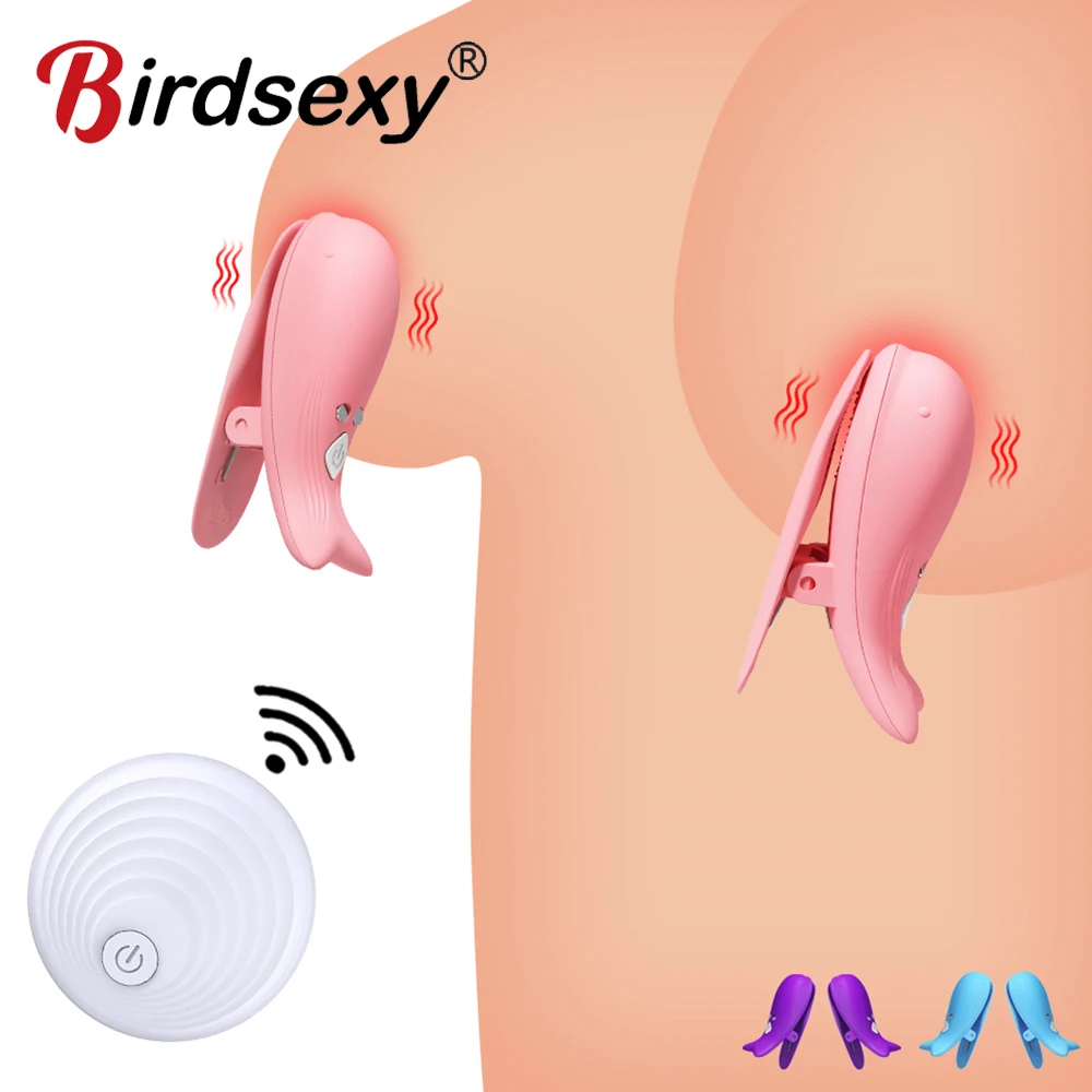 Zdjęcie produktu z kategorii wibratorów dla par - Vibrating Nipple Clamp Breast Massage