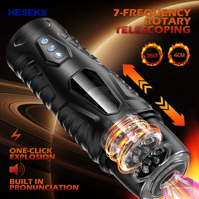 Zdjęcie produktu z kategorii masturbatorów dla mężczyzn - HESEKS Male Automatic Telescopic Rotation