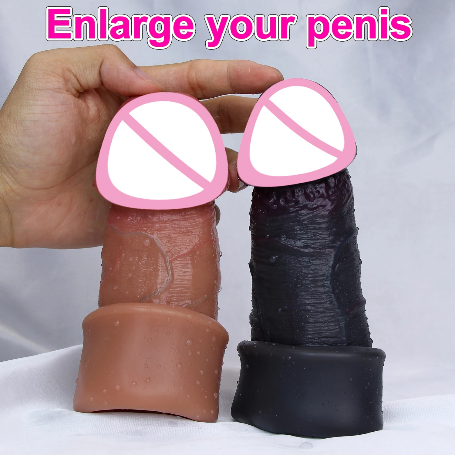 Zdjęcie produktu z kategorii nakładek na penisa - Soft Realistic Reusable Enlarger Penis