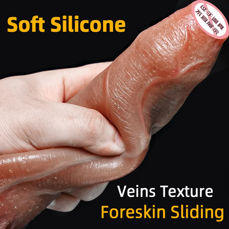 Zdjęcie produktu z kategorii dilda realistyczne - Dildo Realistic Sliding Foreskin Soft