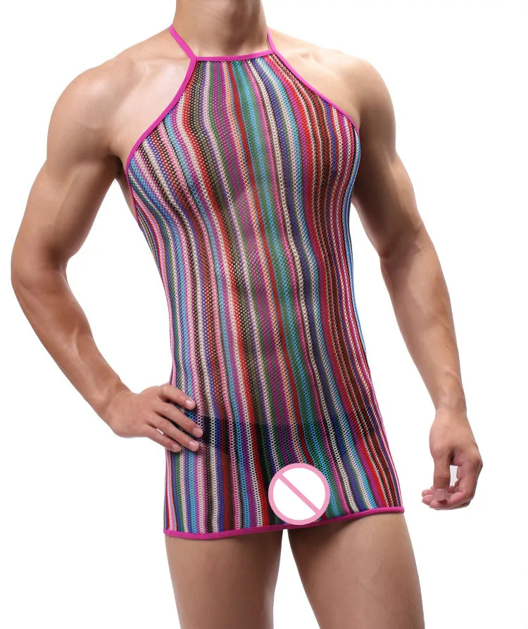 Zdjęcie produktu z kategorii odzieży erotycznej dla mężczyzn - Erotic Foreplay Llingerie Colourful See
