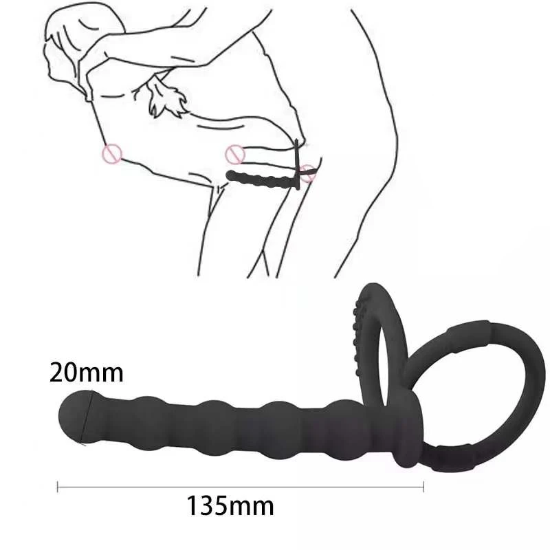 Zdjęcie produktu z kategorii korków analnych - Double Penetration Dildo Penis Vibrator