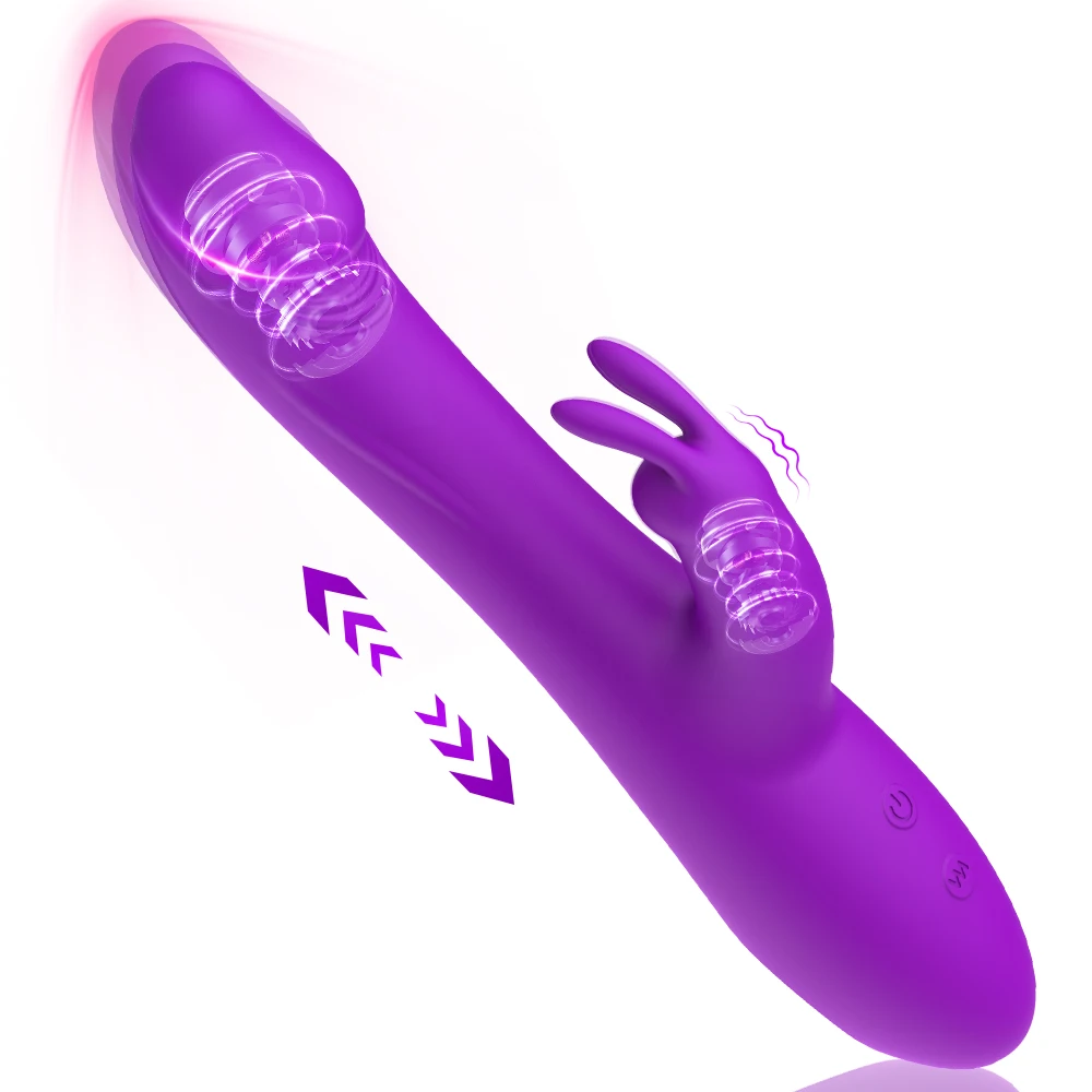 Zdjęcie produktu z kategorii wibratorów króliczków - Rabbit Vibrator Telescopic Dildos Clitoris