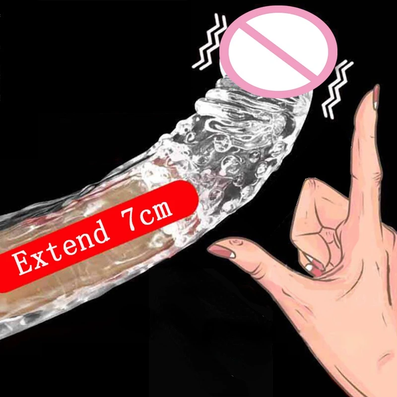 Zdjęcie produktu z kategorii nakładek na penisa - 18CM Reusable Condoms Penis Extender