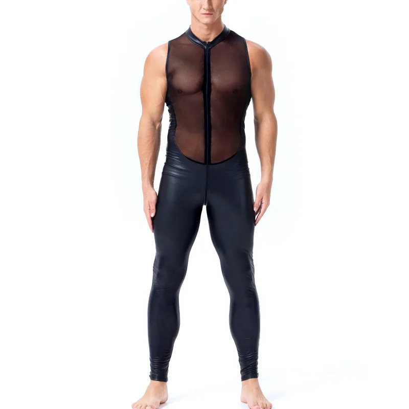 Zdjęcie produktu z kategorii odzieży erotycznej dla mężczyzn - Erotic Man Faux Leather Catsuit