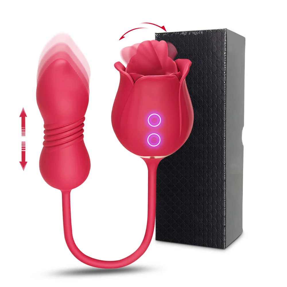 Zdjęcie produktu z kategorii wibratorów pchających - 3 in 1 Rose Toy