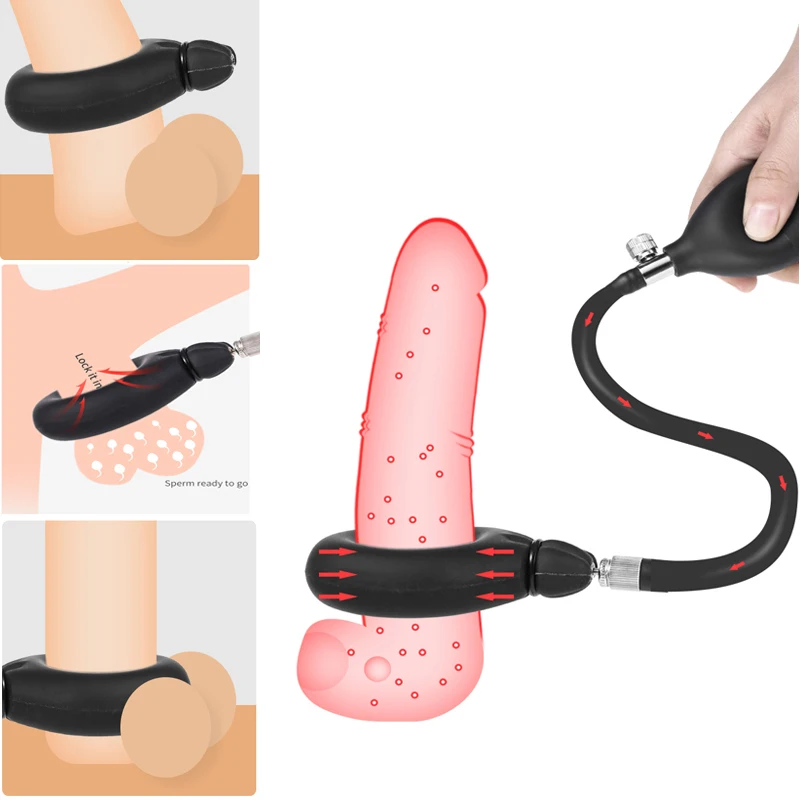 Zdjęcie produktu z kategorii zabawek erotycznych dla gejów - New Inflatable Penis Ring Delay