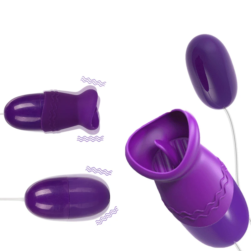 Zdjęcie produktu z kategorii wibrujących jajeczek - Multi-speed Tongue Oral Licking Vibrator