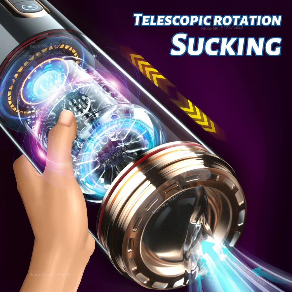 Zdjęcie produktu z kategorii masturbatorów dla mężczyzn - Automatic Telescopic Rotation Sucking Masturbation