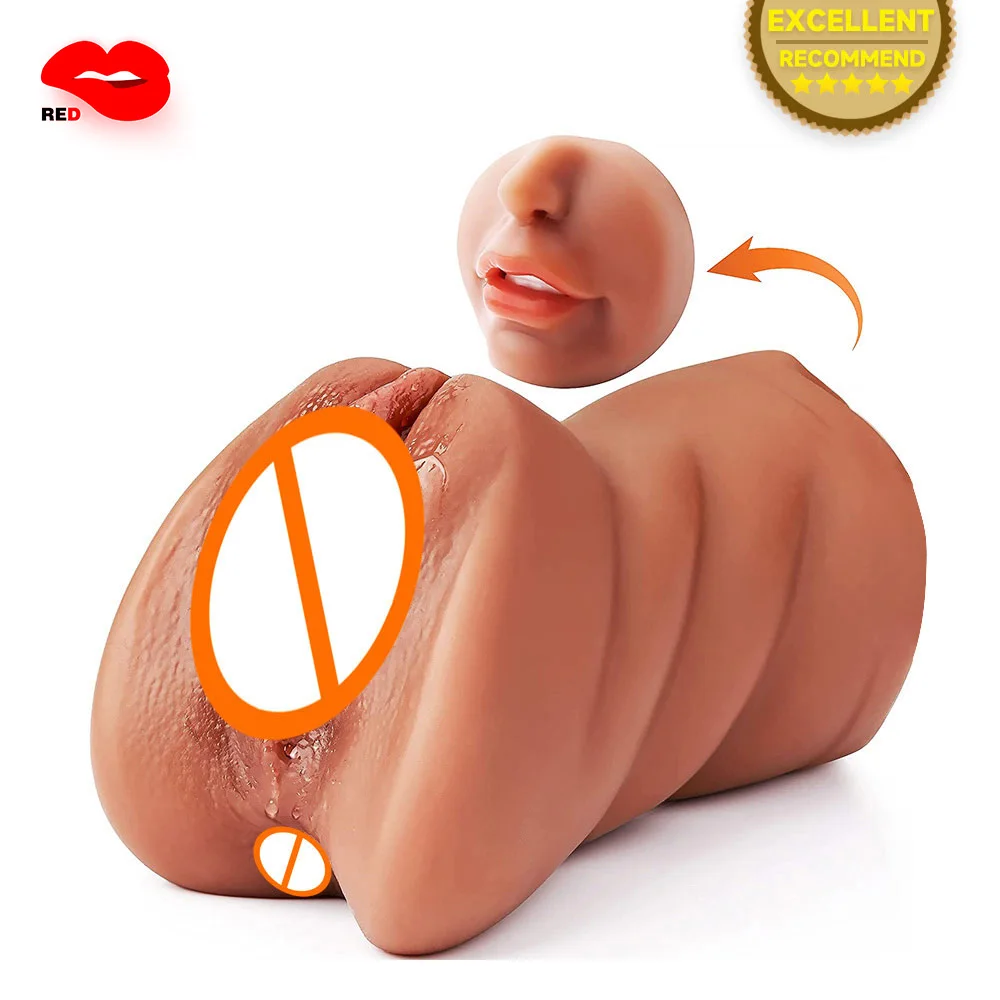 Zdjęcie produktu z kategorii masturbatorów dla mężczyzn - 3in1 realistic mouth vagina anal