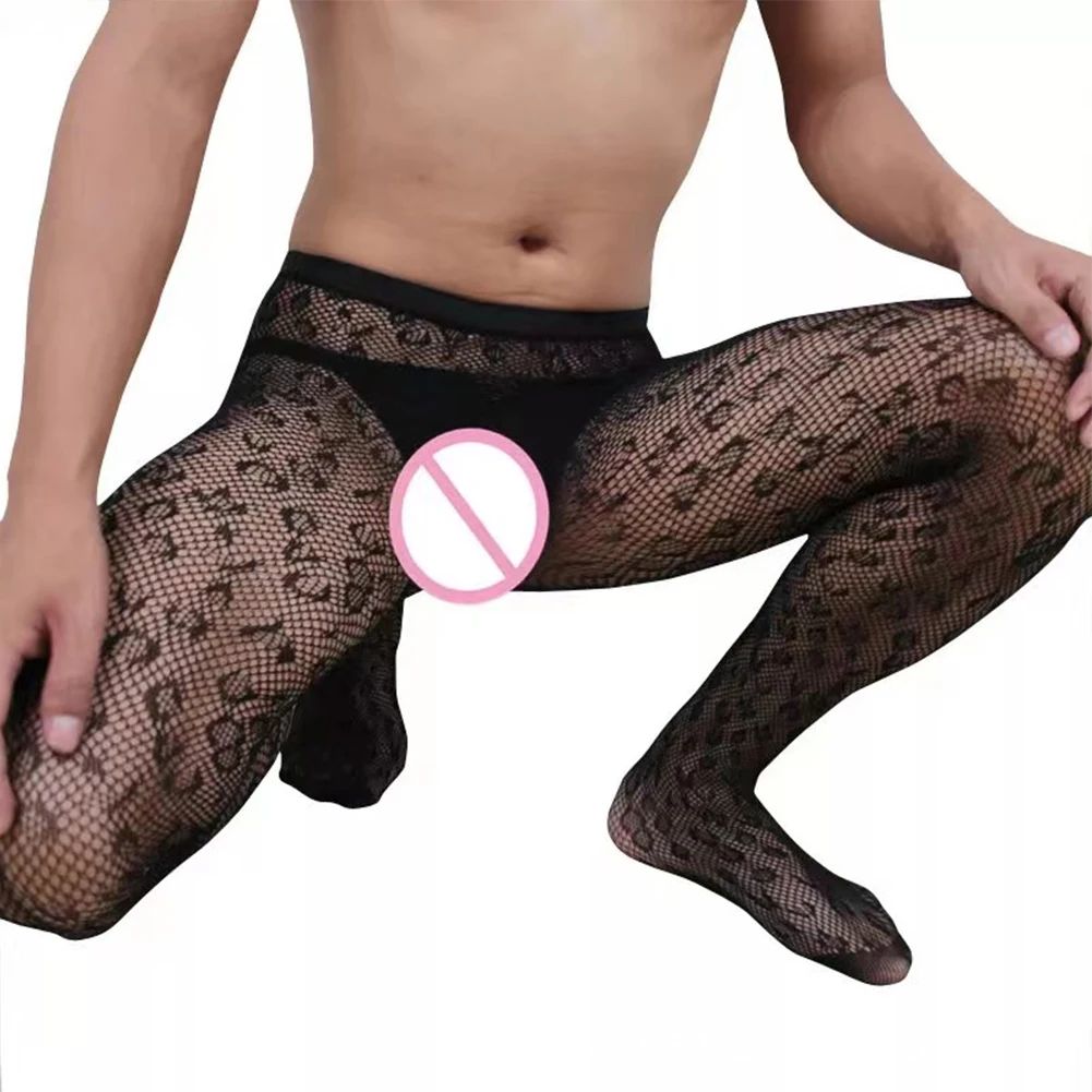 Zdjęcie produktu z kategorii odzieży erotycznej dla mężczyzn - Sexy Men Sissy Pantyhose Fishnet