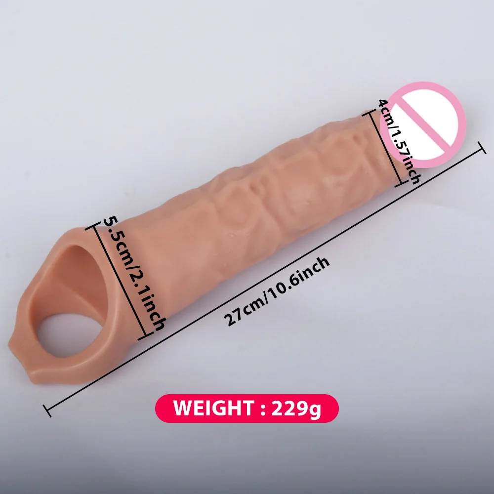 Zdjęcie produktu z kategorii nakładek na penisa - Large Penis Extender Sleeve Reusable