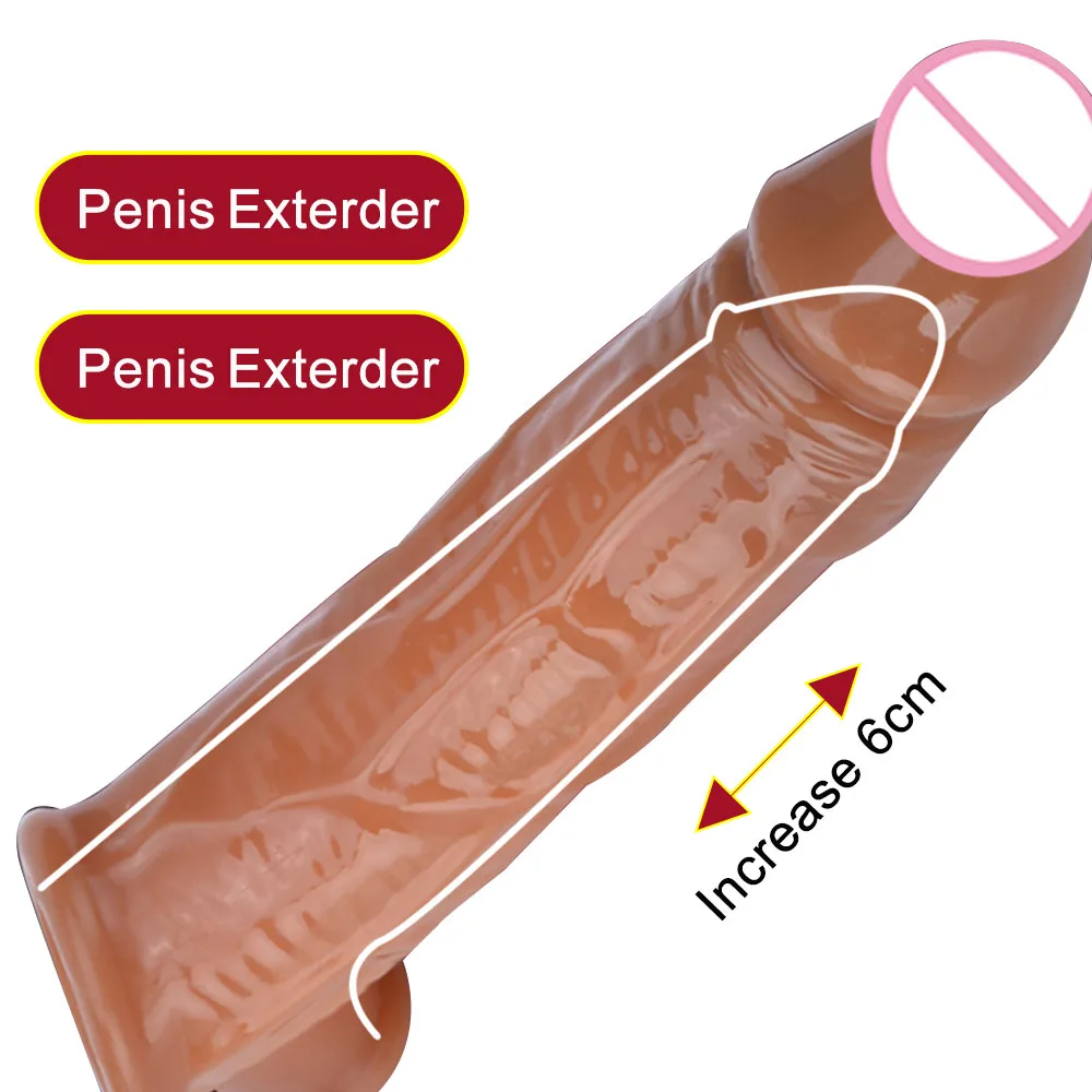Zdjęcie produktu z kategorii nakładek na penisa - Reusable Penis Sleeve Dick Extender