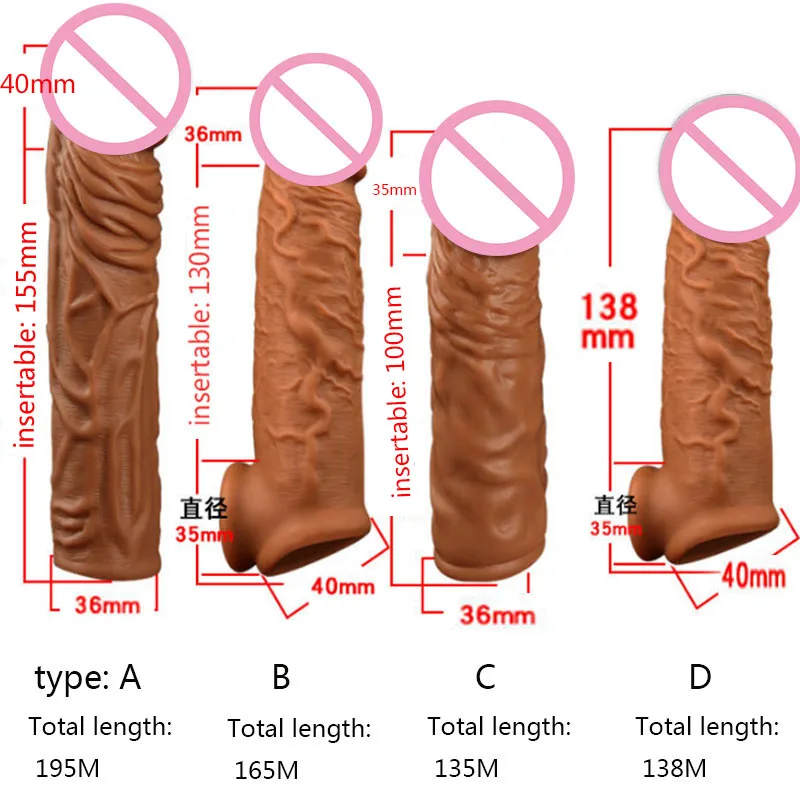 Zdjęcie produktu z kategorii nakładek na penisa - Liquid silicone Condom Penis Extender