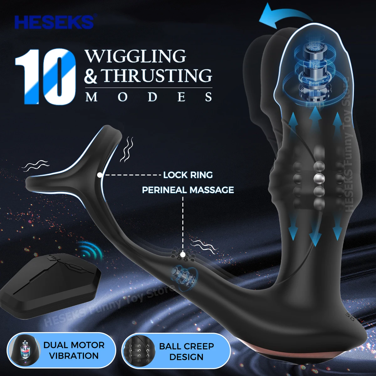 Zdjęcie produktu z kategorii wibratorów pchających - HESEKS Thrusting Prostate Massager Anal