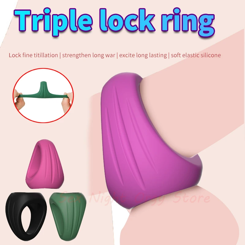 Zdjęcie produktu z kategorii pierścienie erekcyjne - Triple Cockring Penis Ring Delay