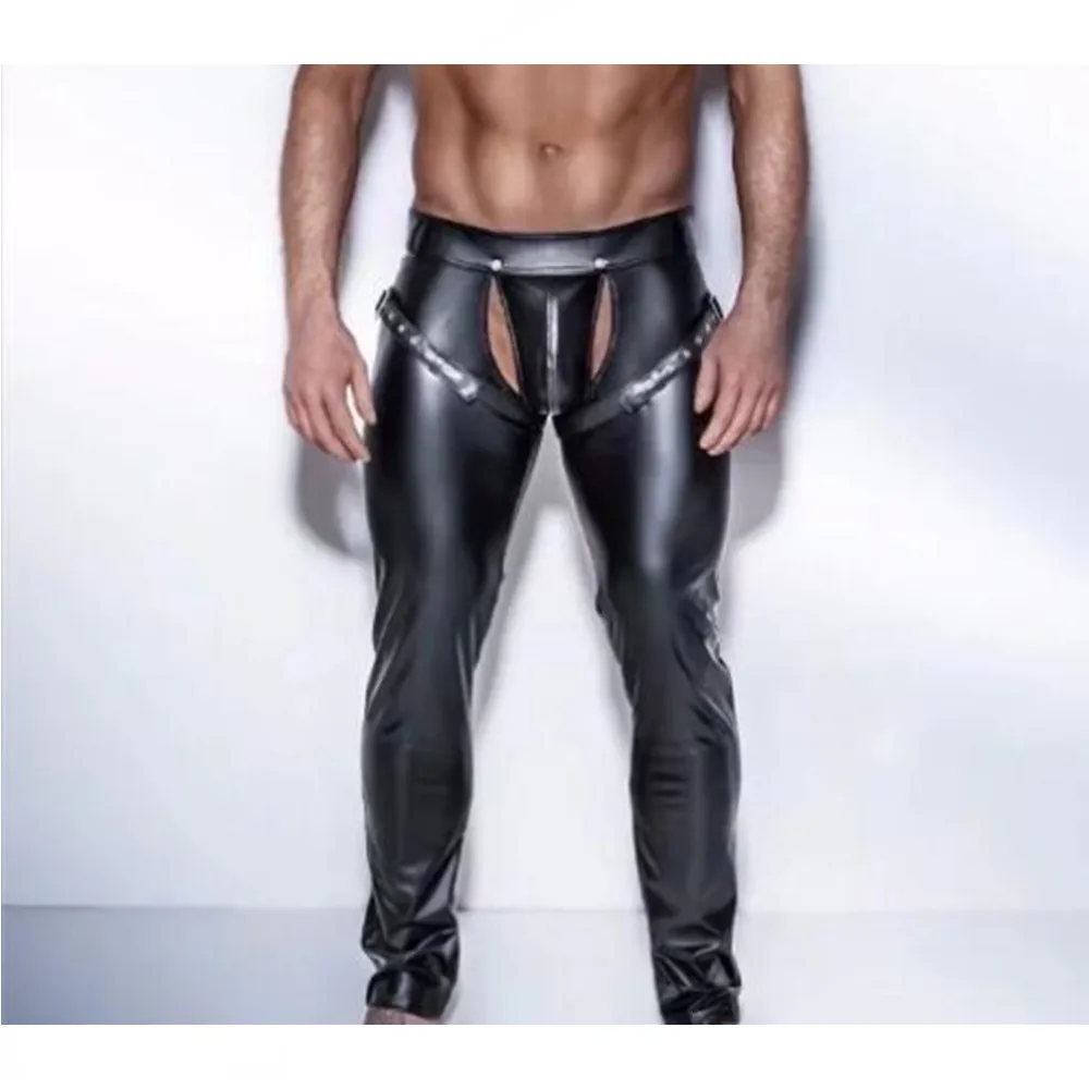 Zdjęcie produktu z kategorii odzieży erotycznej dla mężczyzn - Men Leather Pants Skinny Fit
