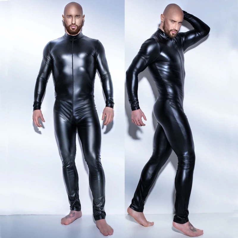 Zdjęcie produktu z kategorii odzieży erotycznej dla mężczyzn - Men Sexy Wetlook Faux Leather