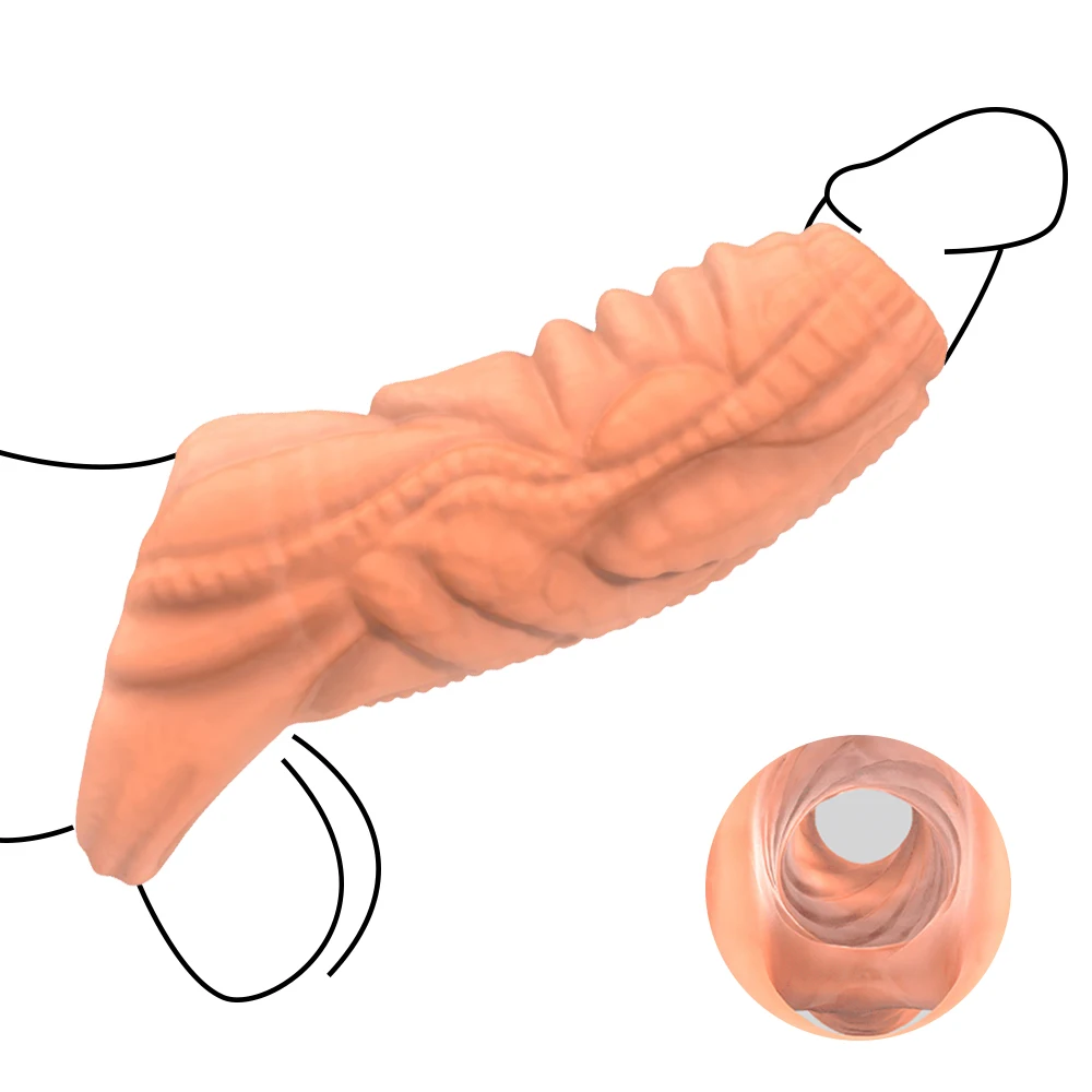 Zdjęcie produktu z kategorii nakładek na penisa - Penis Enlargement Sleeve Cock Ring