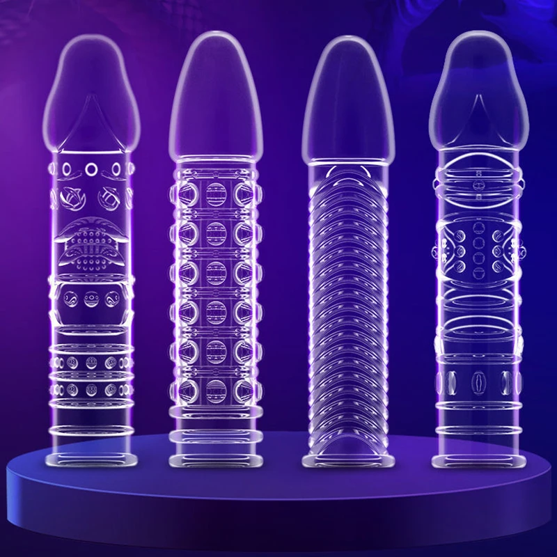 Zdjęcie produktu z kategorii nakładek na penisa - Male Penis Extension Sleeves Reusable