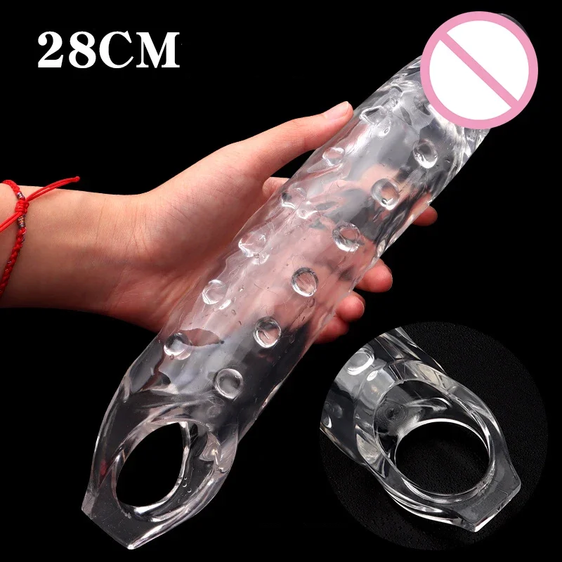 Zdjęcie produktu z kategorii nakładek na penisa - Transparent Penis Extender Sleeve Reusable