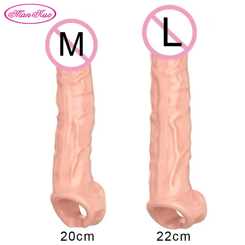 Zdjęcie produktu z kategorii nakładek na penisa - Realistic Penis Enlargement Condoms for