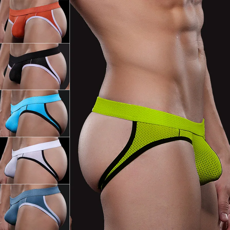 Zdjęcie produktu z kategorii zabawek erotycznych dla gejów - Men Mesh Jockstrap Underwear G-Strings