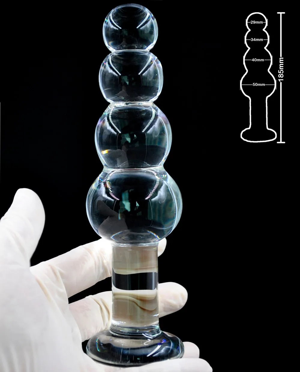 Zdjęcie produktu z kategorii dilda - Large Pyrex Glass Anal Beads